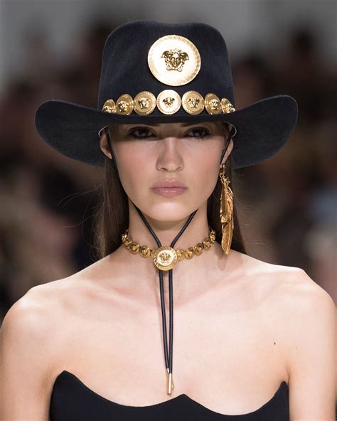 white versace cap|versace cowboy hat.